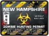 Zombie Hunting Permit Decal Danger Zone Style for New Hampshire