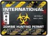 International Zombie Hunting Permit Decal Danger Zone Style
