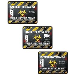 Zombie Hunting Permit Decals