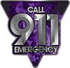 
	Call 911 Emergency Police EMS Fire Decal in Purple Inferno Flames