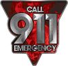 
	Call 911 Emergency Police EMS Fire Decal in Red Inferno Flames