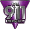 
	Call 911 Emergency Police EMS Fire Decal in Purple