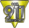 
	Call 911 Emergency Police EMS Fire Decal in Yellow