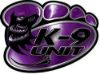 
	K-9 Law Enforcement Police Dog Paw Decal in Purple
