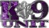 
	K-9 Unit Law Enforcement Police Dog Paw Decal in Inferno Purple
