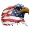 Patriotic American Flag Bald Eagle Head Facing Right Decal