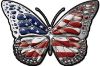 
	Chrome Butterfly Decal with American Flag
