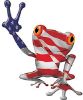 
	Cool Peace Frog Decal with American Flag
