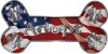 
	Dog Bone Animal Adoption with Paws Sticker Decal with American Flag
