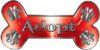 
	Dog Bone Animal Adoption with Paws Sticker Decal in Red
