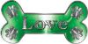 
	Dog Bone Animal Love with Paws Sticker Decal in Green
