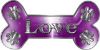 
	Dog Bone Animal Love with Paws Sticker Decal in Purple

