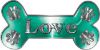 
	Dog Bone Animal Love with Paws Sticker Decal in Teal
