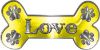 
	Dog Bone Animal Love with Paws Sticker Decal in Yellow
