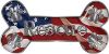 
	Dog Bone Animal Rescue Paws Sticker Decal with American Flag
