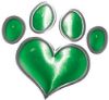 
	Dog Cat Animal Paw Heart Sticker Decal in Green
