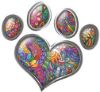 
	Dog Cat Animal Paw Heart Sticker Decal in Psychedelic Art
