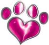 
	Dog Cat Animal Paw Heart Sticker Decal in Pink
