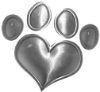 
	Dog Cat Animal Paw Heart Sticker Decal in Silver
