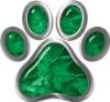 
	Dog Cat Animal Paw Sticker Decal in Green Camouflage
