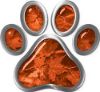 
	Dog Cat Animal Paw Sticker Decal in Orange Camouflage
