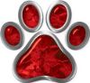 
	Dog Cat Animal Paw Sticker Decal in Red Camouflage
