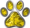 
	Dog Cat Animal Paw Sticker Decal in Yellow Camouflage
