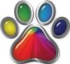 
	Dog Cat Animal Paw Sticker Decal in Rainbow Colors
