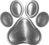 
	Dog Cat Animal Paw Sticker Decal in Silver
