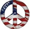 
	Peace Symbol Decal with American Flag
