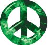 
	Peace Symbol Decal in Green Inferno Flames
