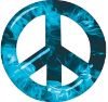 
	Peace Symbol Decal in Teal Inferno Flames
