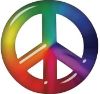 
	Peace Symbol Decal with Rainbow Color
