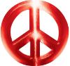 
	Peace Symbol Decal in Red

