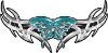
	Tribal Wings withFlaming Butterfly In Teal
