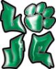 
	Love Decal with Pet Paw for Heart In Green
