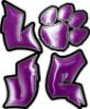 
	Love Decal with Pet Paw for Heart in Purple
