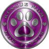 
	Rescue Mom Pet Rescue Adoption Paw and Heart Sticker Decal in Purple
