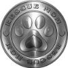 
	Rescue Mom Pet Rescue Adoption Paw and Heart Sticker Decal in Silver
