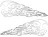 Pin Stripe Tribal Flame Decals in Silver