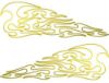 Pin Stripe Tribal Flame Decals in Yellow