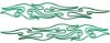 Thin & Long Tribal Flame Pin Stripe Decals in Green 