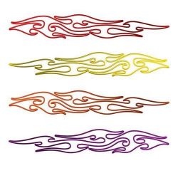Thin & Long Tribal Flame Pin Stripe Decals 