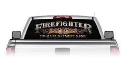 Personalized Firefighter See Through Rear Window Decal