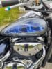 Custom Made Motorcycle Tank Skull Blue on Black Motorcycle